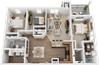3 Bed, 2 Bath Floor Plan 3 Bed, 2 Bath Floor Plan at Falls at Riverwoods Apartments & Townhomes, Utah